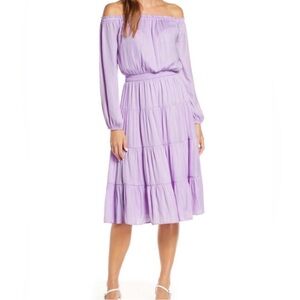 Lilly Pulitzer lavender off the shoulder dress